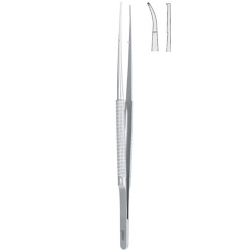 Penseta mikro chirurgiczna z uchwytem półokrągłym zagięta 180mm