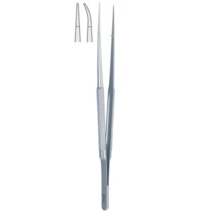 Penseta mikro anatomiczna z uchwytem półokrągłym zagięta 180mm