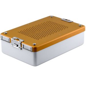 Kontener stomatologiczny perforowany 310x190x70mm złoty