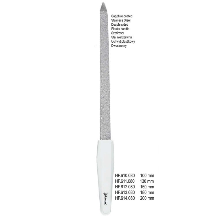 Pilniczek do paznokci dwustronnyszafirowy uchwyt plastik.180mm