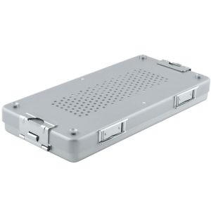 Kontener Mini perforowana pokrywa+nieperforowana wanna 285x135x35mm srebrny