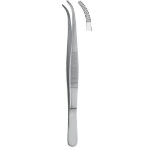 Penseta anatomiczna ząbkowana Falcon-Medium zagięta 145mm