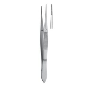 Penseta anatomiczna ząbkowana Iris prosta 100mm