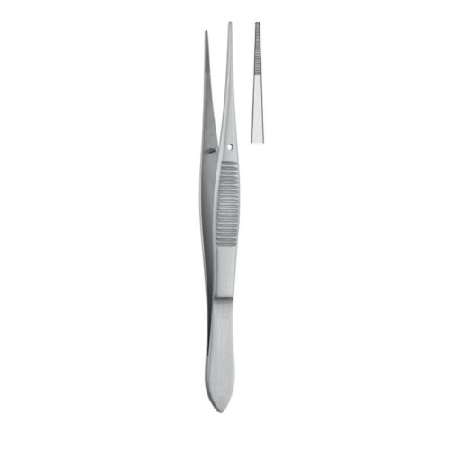 Penseta anatomiczna ząbkowana Iris prosta 100mm