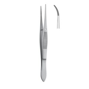 Penseta anatomiczna ząbkowana Iris zagięta 100mm