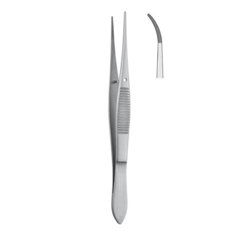 Penseta anatomiczna ząbkowana Iris zagięta 100mm