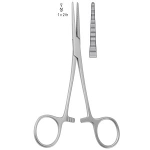 Kleszczyki naczyniowe Crile proste 1x2 ząbki, 145mm