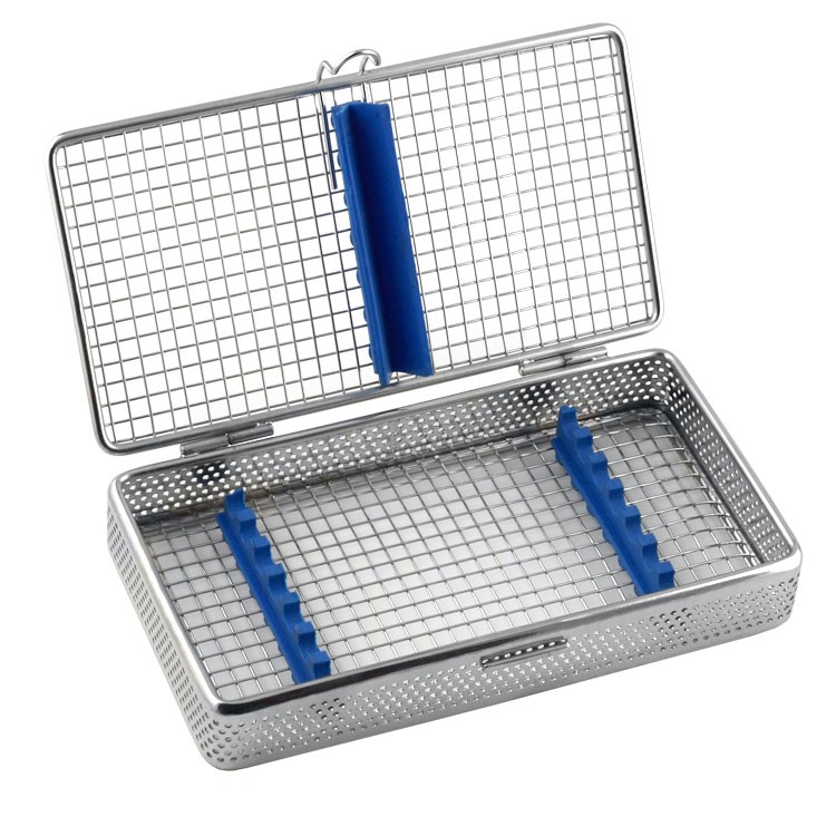 Mesh kasetka do sterylizacji na 7 narzędzi 200x110x35mm, niebieska