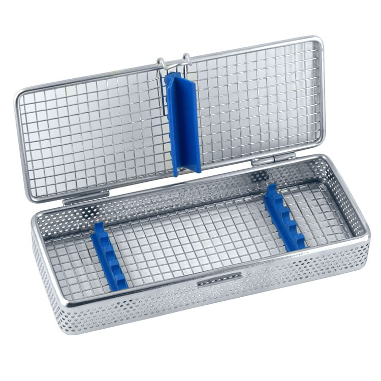Mesh kasetka do sterylizacji na 5 narzędzi 200x80x35mm, niebieska