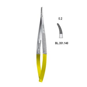 Falcon-Grip Igłotrzymacz Castroviejo zagięty dla leworęcznych 140mm węglik spiekany