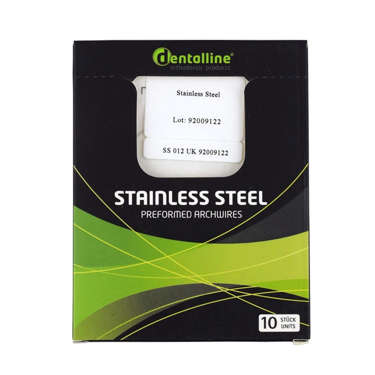 Dentalline Łuki stalowe Euro-Form kwadratowe góra .016" x .016" (10 szt.)