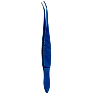 Penseta tytanowa chirurgiczna Graefe zagięta 1x2 ząbki, 110mm