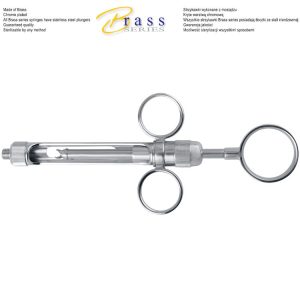 Brass-Series Strzykawka z aspiracją ręczną typ 3-Koła 1.8ml.