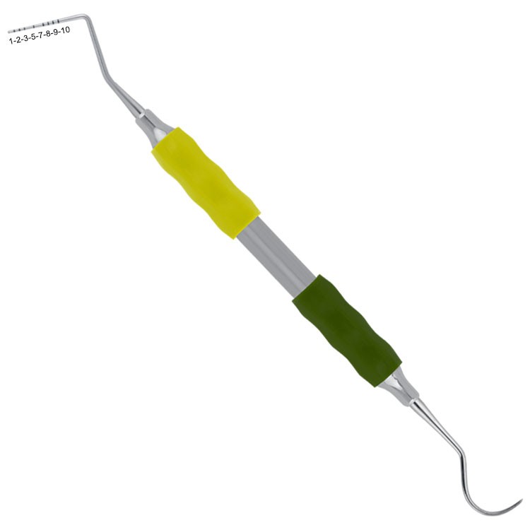 Soft-Line Zgłębnik-Sonda twarda fig.23/Williams (oliwka/żółty)