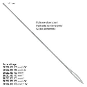Zgłębnik główkowy z oczkiem posrebrzany 250mm
