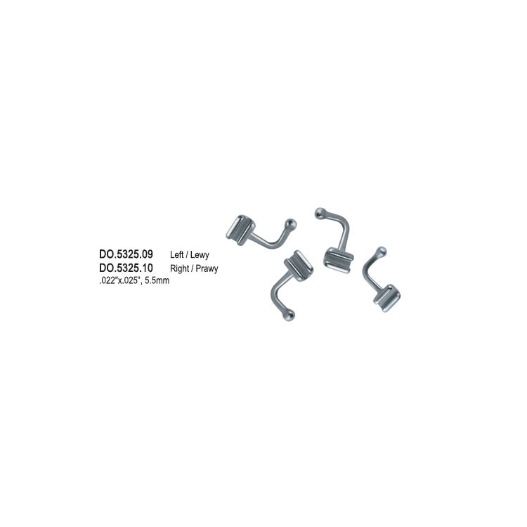 Haczyk zaciskany z kuleczką lewy .022", 5.5mm (10 szt.)