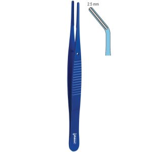 Penseta atraumatyczna tytanowa De Bakey zagięta 2.5mm/150mm