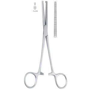 Kleszczyki naczyniowe Kocher proste 1x2 ząbki, 225mm