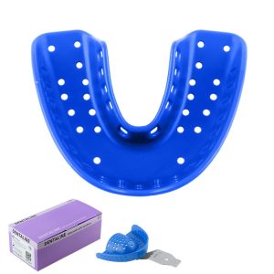 DENTALINE Jednorazowa łyżka wyciskowa niebieska ortodontyczna dolna roz L fig.16 (25 szt.)