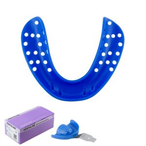 DENTALINE Jednorazowa łyżka wyciskowa do bezzębia niebieska dolna roz L fig. 4 (25 szt.)