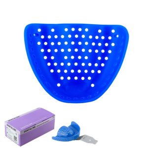 DENTALINE Jednorazowa łyżka wyciskowa do bezzębia niebieska górna roz L fig. 3 (25 szt.)
