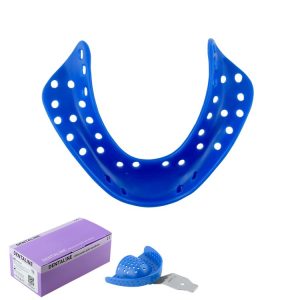 DENTALINE Jednorazowa łyżka wyciskowa do bezzębia niebieska dolna roz M fig. 6 (25 szt.)
