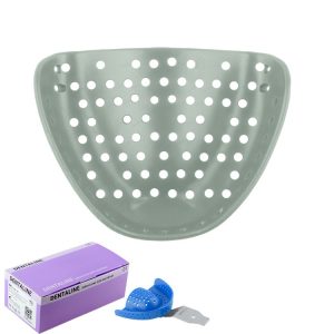 DENTALINE Jednorazowa łyżka wyciskowa do bezzębia oliwkowy górna roz M fig. 5 (25 szt.)