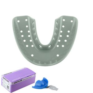 DENTALINE Jednorazowa łyżka wyciskowa oliwkowy ortodontyczna dolna roz L fig.16 (25 szt.)