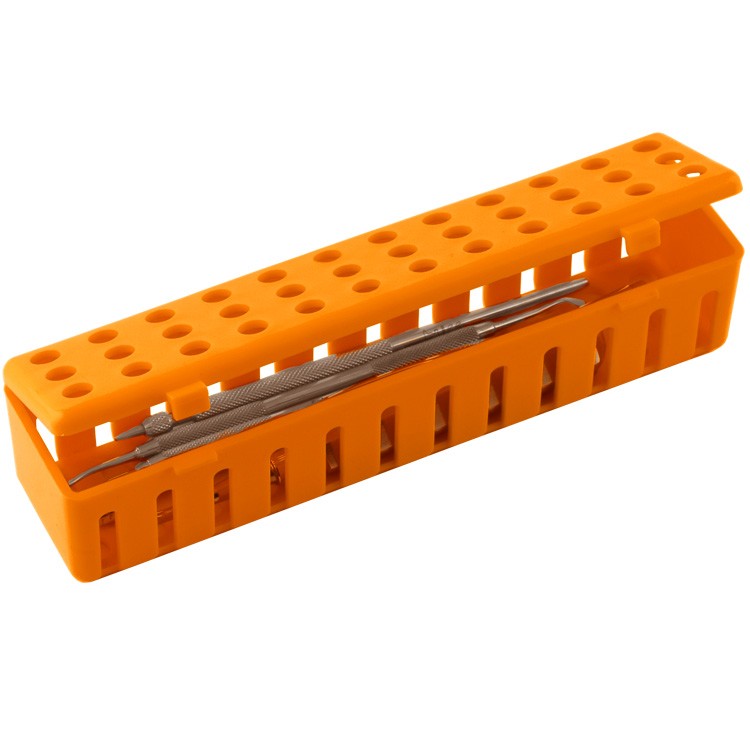 Kasetka plastikowa, możliwość sterylizacji pomarańczowa 205 x 50 x 45 mm (autoklawowalna 134°C)