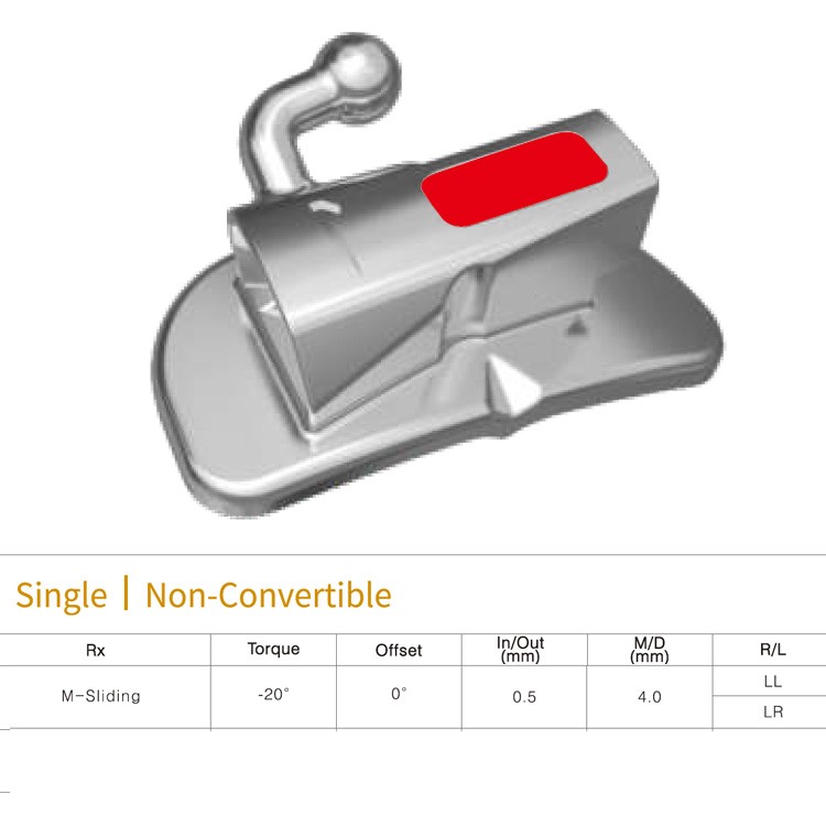 Rurka pojedyncza niezamienna do przyklejania na pierwszy trzonowiec MBT .022 dół lewy