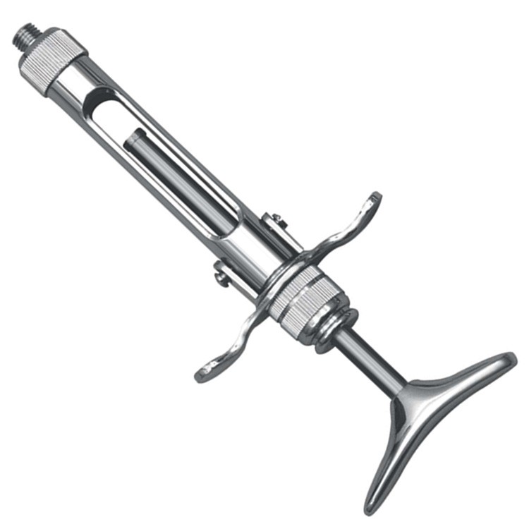 Brass-Series Strzykawka bez aspiracji typ Łamana z uchwytem T 1.8ml