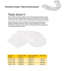 Płytka termoformowalna Seria IV okrągła 1.50mm/.060"
