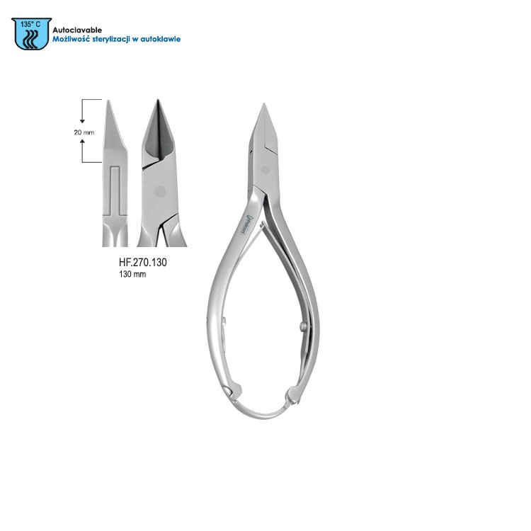 Cążki do wrośniętych paznokci z zamkiem 130mm