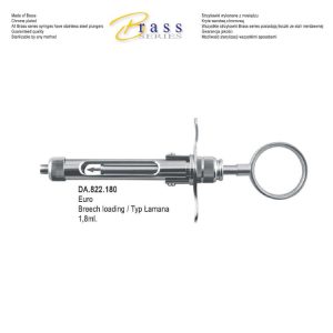 Brass-Series Strzykawka z aspiracją ręczną typ Łamana 1.8 ml