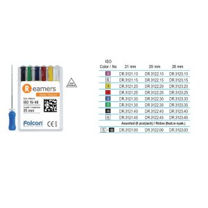 Poszerzacze NiTi ISO od 15 do 40 28mm różne (6 szt.)