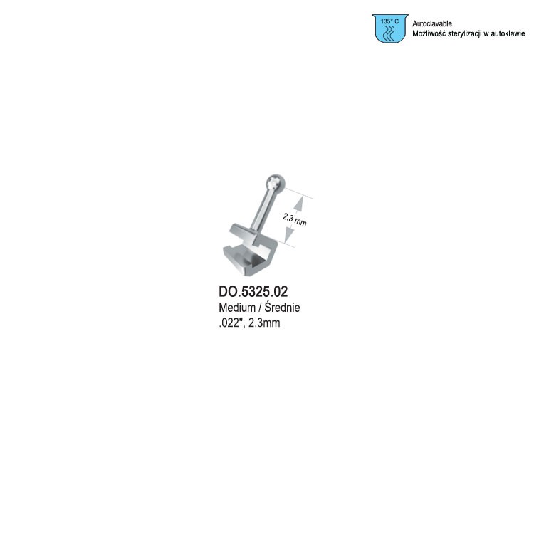 Haczyk z kuleczką zaciskany .022", 2.3mm średni (Opak. 10 szt.)