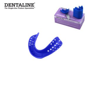 DENTALINE Jednorazowa łyżka wyciskowa do bezzębia ciemno niebieska dolna roz L fig. 4 (25 szt.)