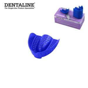 DENTALINE Jednorazowa łyżka wyciskowa ciemno niebieska ortodontyczna górna roz L fig.15 (25 szt.)