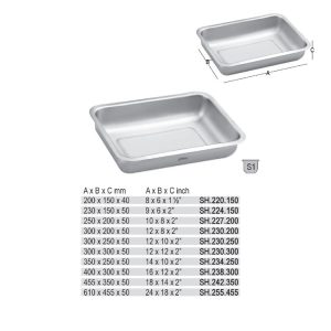 Tacka głęboka stal nierdzewna 200x150x40mm