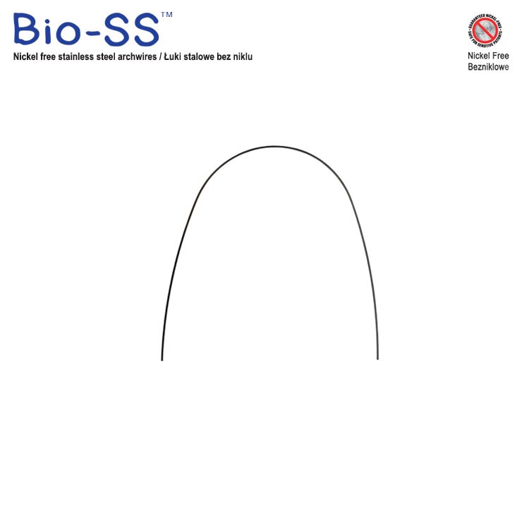Bio-SS Łuki stalowe bez niklu Euro-Form kwadratowe góra .018 x .018 (10szt.)