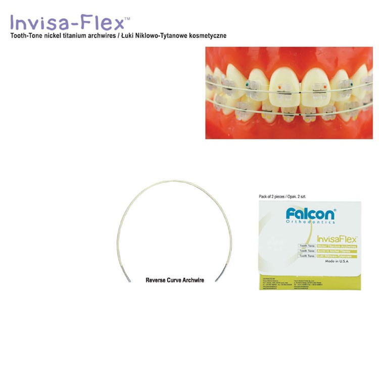 InvisaFlex Łuki NiTi RCS kwadratowe kosmetyczne góra .018'' x .018'' (2 szt.)