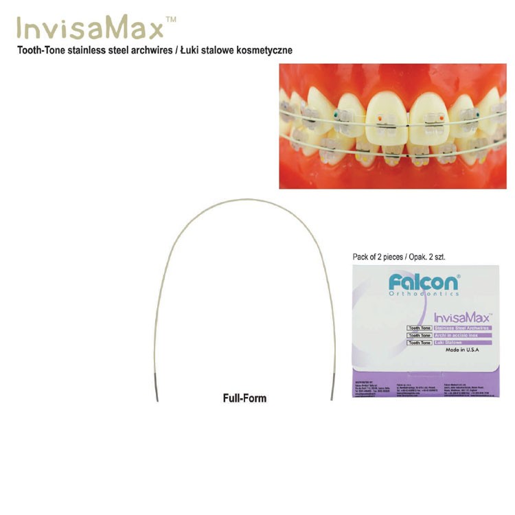 InvisaMax Łuki SS Full-Form kwadratowe kosmetyczne dół .018'' x .018'' (2 szt.)