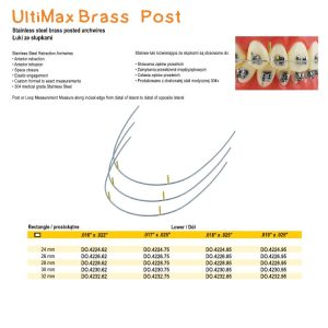 Łuki SS Full-Form ze słupkami prostokąt. dół 28mm .018 x .025 (10 szt.)