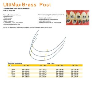 Łuki SS Full-Form ze słupkami prostokąt. góra 40mm .017 x .025 (10 szt.)