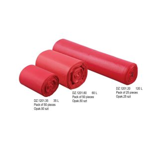 Worki czerwone na odpady medyczne 120L 25 szt