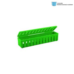 Kasetka plastikowa możliwość sterylizacji w autoklawie zielona 205 x 50 x 45 mm