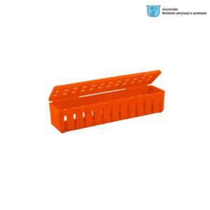 Kasetka plastikowa możliwość sterylizacji w autoklawie pomarańczowa 205 x 50 x 45 mm