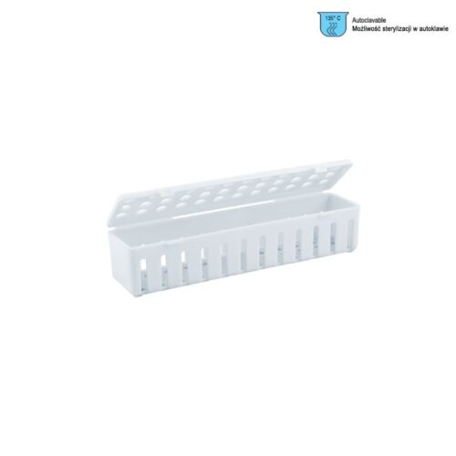 Kasetka plastikowa możliwość sterylizacji w autoklawie biała 205 x 50 x 45 mm