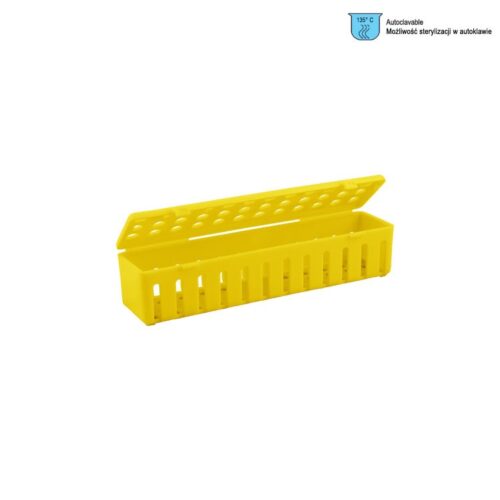 Kasetka plastikowa możliwość sterylizacji w autoklawie żółta 205 x 50 x 45 mm