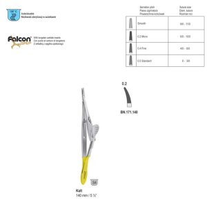 Falcon-Grip Igłotrzymacz Kalt zagięty 140mm węglik spiekany